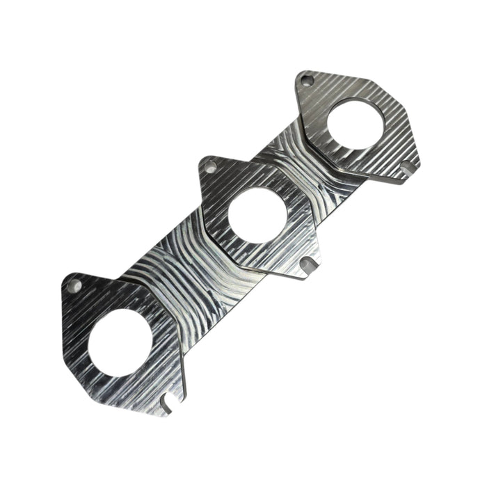 Back of a 20B stainless steel exhaust flange with 16mm thickness, designed for rotary engine exhaust system fabrication.