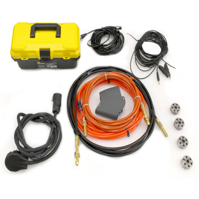 Everlast RedSabre 1500 Laser Welder with air-cooled fiber laser technology, 1500W power, and 1070 nm wavelength. Features an ergonomic gun, 240V 1-phase power, and a 10m cable. Welds, cuts, and cleans/descales. Welds steel up to .160" and aluminum up to .140", with a maximum weld of 5/32" (4mm) on mild/stainless steel and 1/8" (3.5mm) on aluminum. Includes separate wire feeder, 116 lbs base unit, and detachable touch screen controls. Portable, compact design with efficient cooling for precision welding.