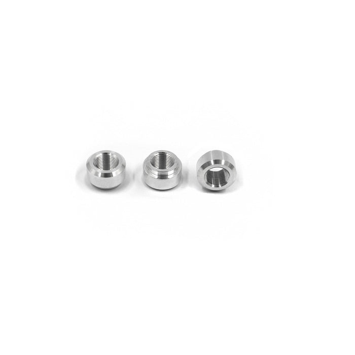 Weld-On Female Metric Fittings CNC machined from billet 6061-T6 aluminium in Napier, NZ. Available in a wide range of sizes from M5x0.8 to M16x2. Ideal for custom fabrication and plumbing applications.