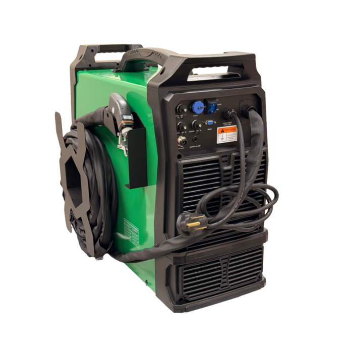Everlast RedSabre 1300 air cooled handheld fiber laser welder with integrated wire feeder and touchscreen controls for welding, cutting and cleaning applications.