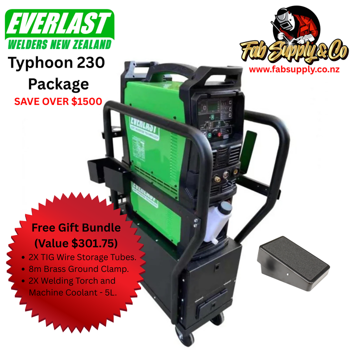 Everlast Typhoon 230 Welder, watercooler, cart, blue tooth pedal and gift bundle worth 301.75