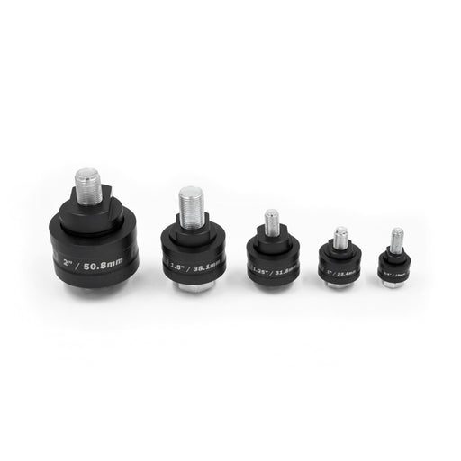 Franklin Performance Chassis Punches, made from high-strength, heat-treated alloy steel with corrosion-resistant oil impregnation. Ideal for enlarging pre-drilled holes in sheet metal. Cuts aluminium, brass, and copper up to 4mm, mild steel up to 3mm, and stainless up to 1.5mm. Available in sizes from 3/4″ to 2″.