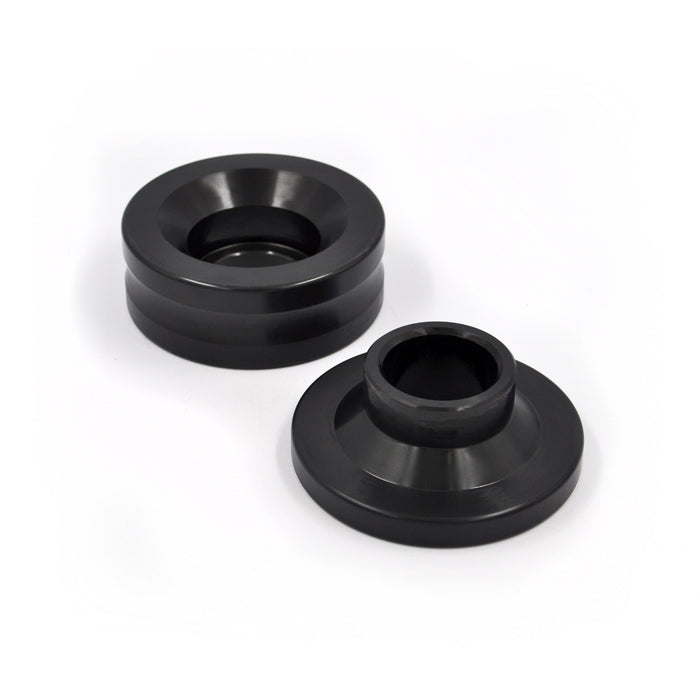 Franklin Performance Dimple Dies, made from heat-treated alloy steel with corrosion-resistant oil impregnation. Designed to flare holes in sheet metal up to 1/8″ (3mm) thick, improving panel strength and appearance. Suitable for use in a press or ironworker; smaller sizes can be used with a nut and bolt on light steel or aluminium.
