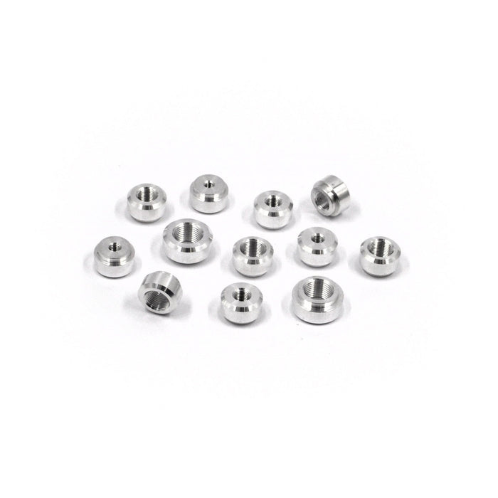 Weld-On Female Metric Fittings CNC machined from billet 6061-T6 aluminium in Napier, NZ. Available in a wide range of sizes from M5x0.8 to M16x2. Ideal for custom fabrication and plumbing applications.