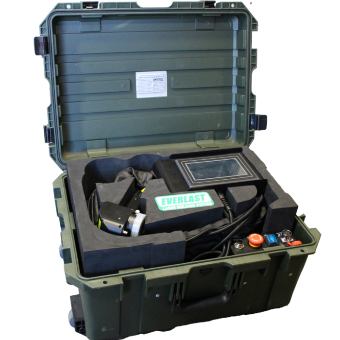 Portable Everlast RedSabre 301CP laser cleaning machine with handheld cleaning gun