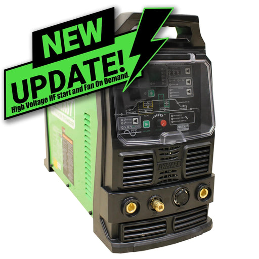 Everlast PowerTIG 210EXT AC/DC TIG welder front panel with digital display – New Zealand model. Compact and Powerful Welding Machine for Aluminium and Steel.