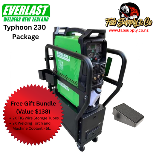 Everlast Typhoon 230 Welder, watercooler, cart, blue tooth pedal and gift bundle worth $138