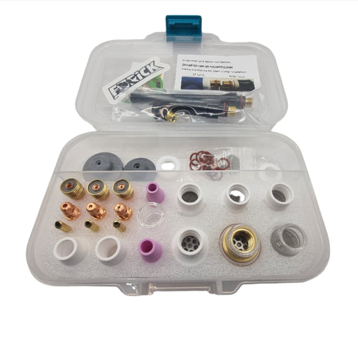 Furick Starter Kit for 17 18 and 26 series TIG torches including gas lenses ceramic cups glass cups collets and TIG welding accessories