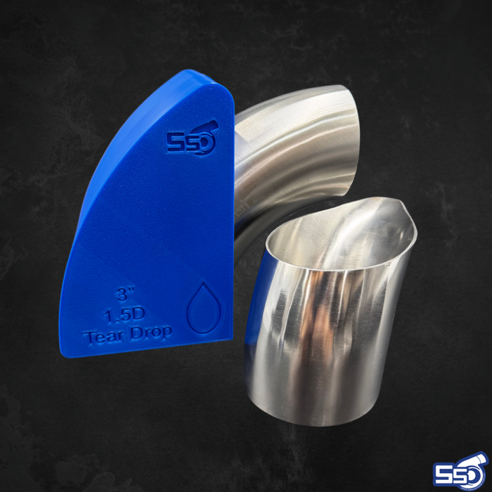 Tear drop exhaust template for accurate pipe cutting