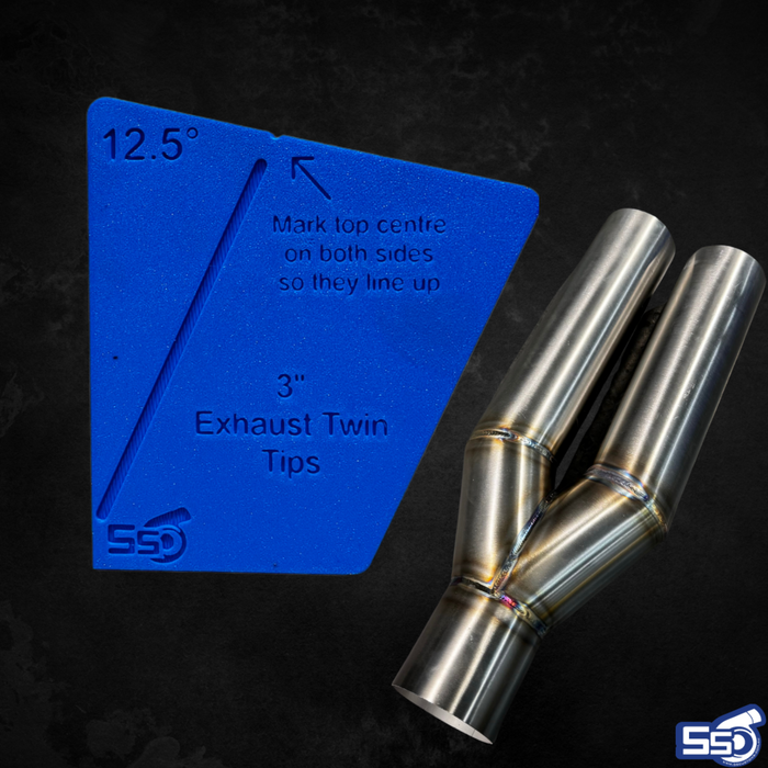 SS Customs twin exhaust tip marker for fabrication